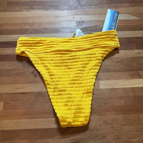 Isabella Rose Maza Textured Banded Maui Hipster Bikini Bottom orange Small - Picture 5 of 5